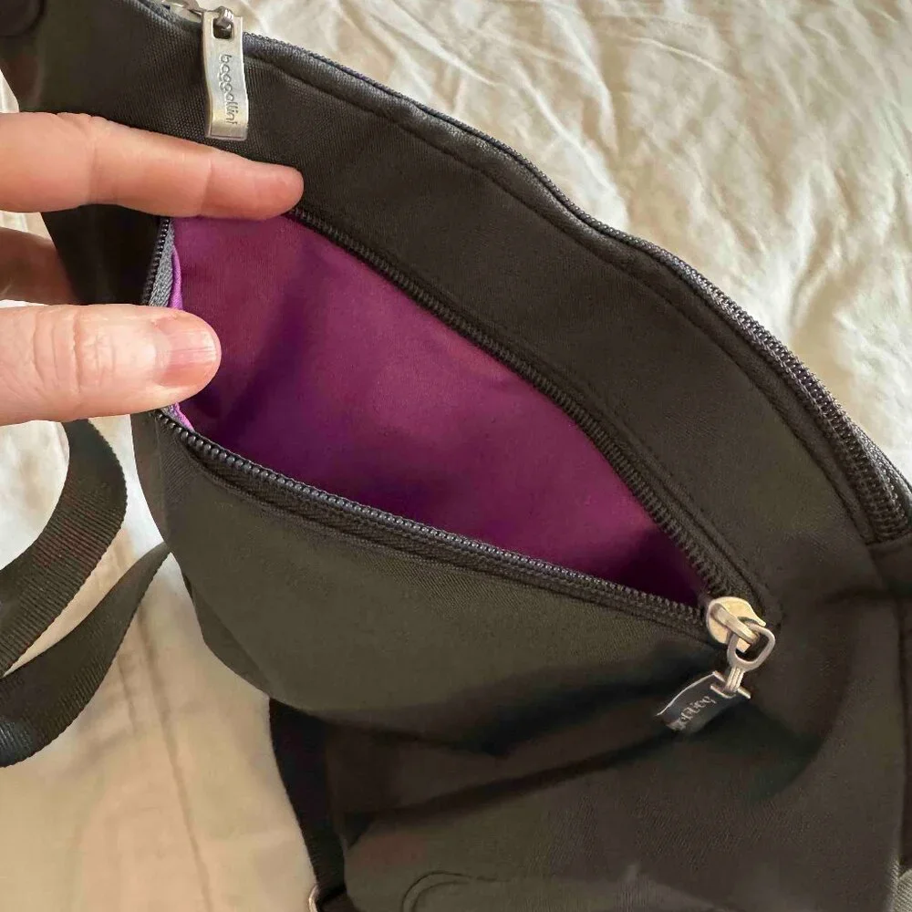 Baggallini Mini-Sling Crossbody Bag NWOT — Dark Charcoal Gray - Picture 8 of 11